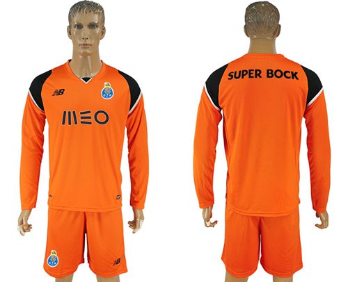 Oporto Blank Orange Goalkeeper Long Sleeves Soccer Club Jersey - Click Image to Close